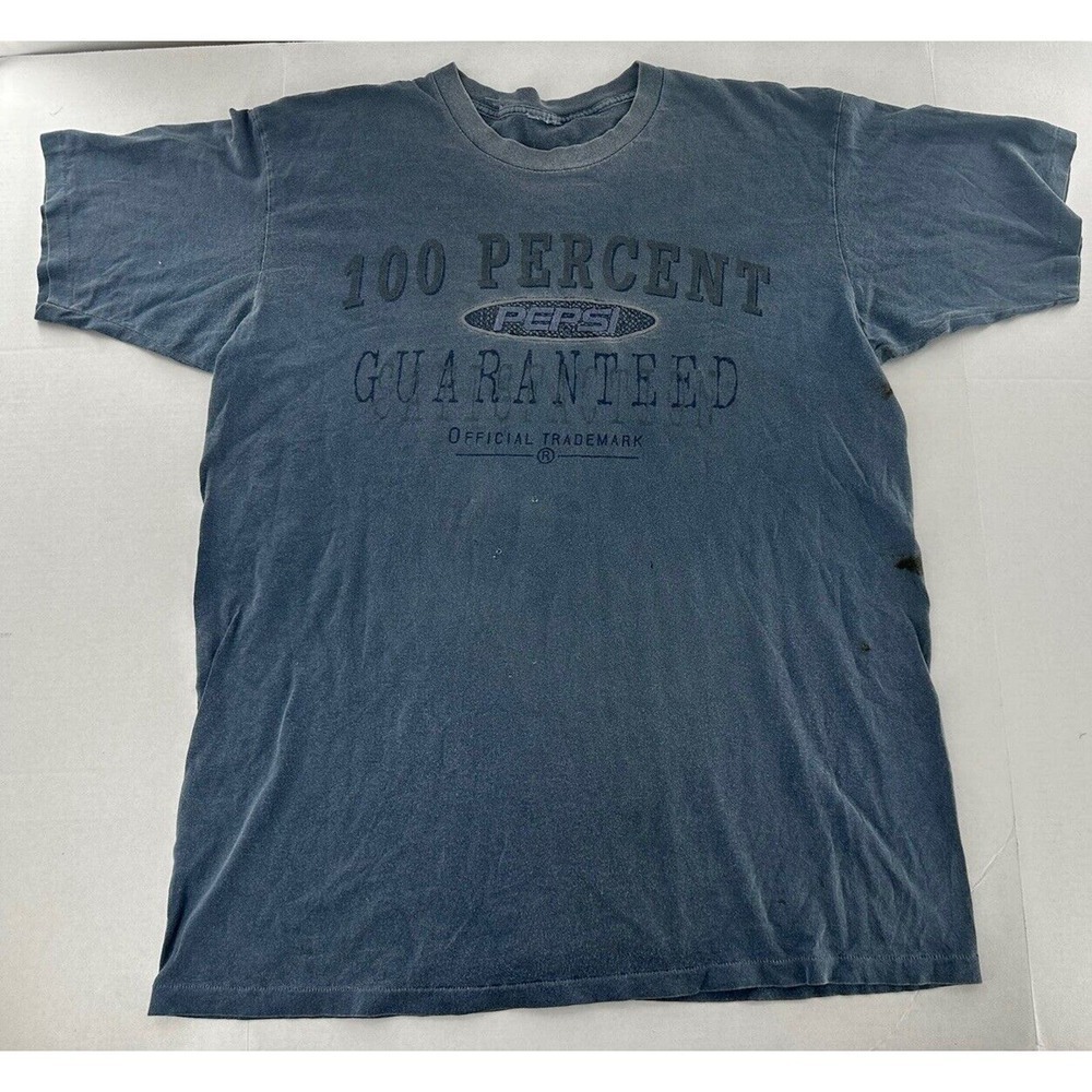 Vtg 90s Pepsi Cola Promo Single Stitch Shirt Mens Sz XL XXL Trashed Gray…